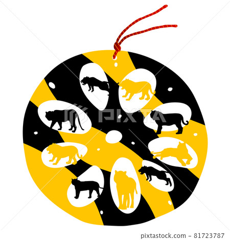 Tiger New Year's card lucky charm icon Tiger New Year's card lucky charm icon 81723787