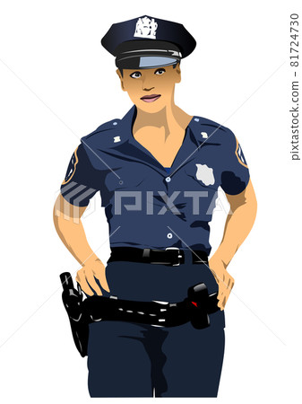 American Policewoman. Vector 3d American Policewoman. Vector 3d 81724730