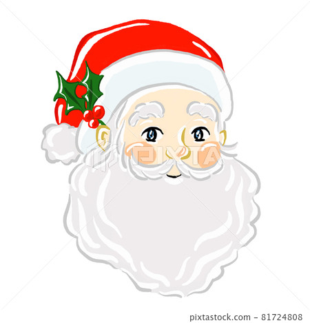 戴著冬青樹和聖誕帽的聖誕老人 81724808
