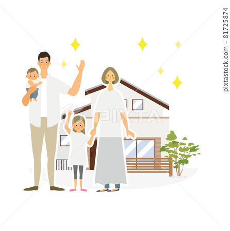 Vector illustration of new home and family Vector illustration of new home and family 81725874
