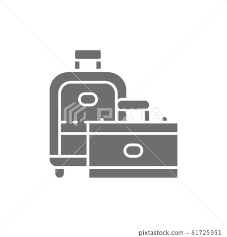 Travel bags, suitcase grey icon. Isolated on white background Travel bags, suitcase grey icon. Isolated on white background 81725951