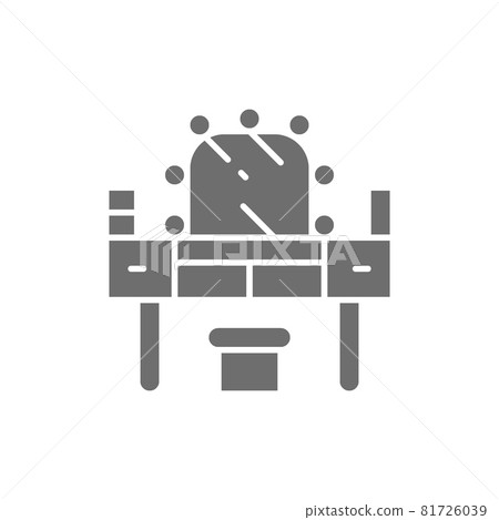 Dressing table, makeup grey icon. Isolated on white background 81726039