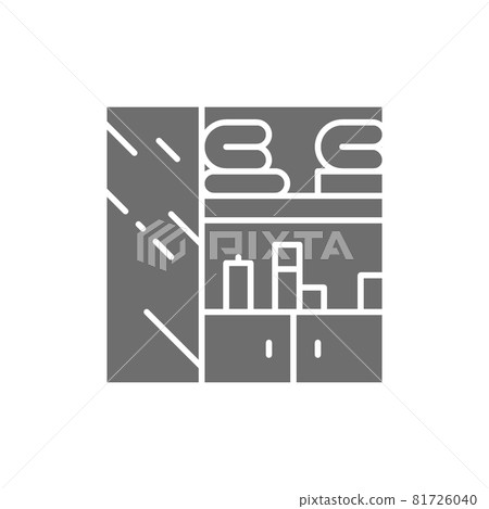 Clothes closet, wardrobe grey icon. Isolated on white background Clothes closet, wardrobe grey icon. Isolated on white background 81726040