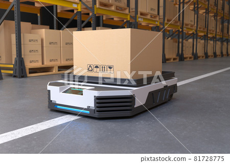 Autonomous Robot transportation in warehouses, Warehouse automation concept 81728775