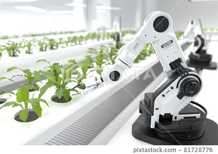 Smart robotic farmers concept, robot farmers, Agriculture technology, Farm automation 81728776