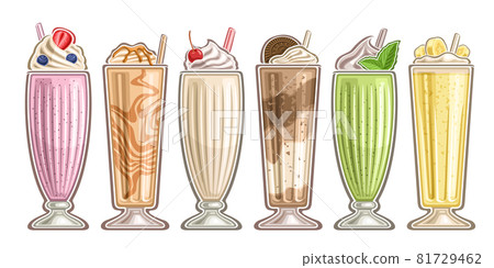 Vector Milkshake Set 81729462