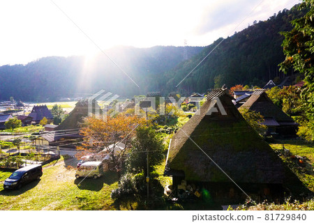 A thatched village bathed in sunlight A thatched village bathed in sunlight 81729840