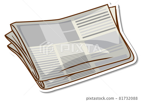 Sticker newspaper on white background Sticker newspaper on white background 81732088
