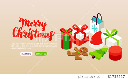 Beige Merry Christmas Tree Banner 81732217