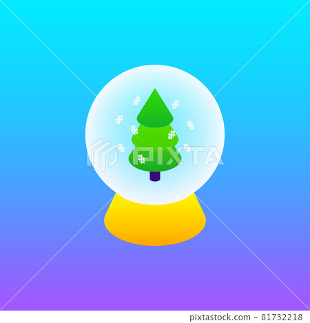 Glass Ball Gradient Christmas Tree Concept 81732218