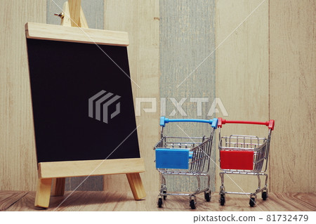 Mini trolley cart and Space wooden easel blackboard Mini trolley cart and Space wooden easel blackboard 81732479