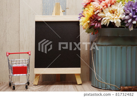 Mini trolley cart and Space wooden easel blackboard Mini trolley cart and Space wooden easel blackboard 81732482