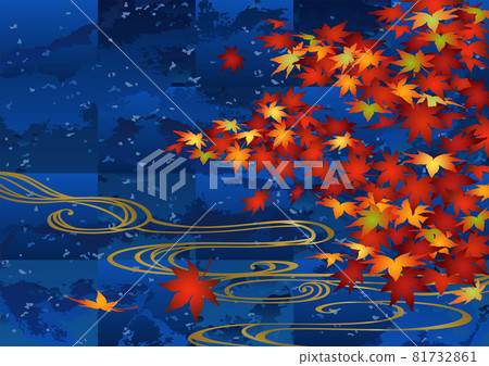 Decorative background-autumn leaves and running water Decorative background-autumn leaves and running water 81732861