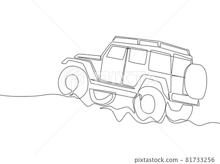 Isolated Jeep in Dense Forest Technical Drawing for Off-Road Driving Manual  | AI Image | PoweredTemplate | 124212 | PoweredTemplate.com