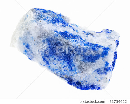 macro photography of natural mineral from geological collection - rough lazurite (lapis lazuli) stone on white background macro photography of natural mineral from geological collection - rough lazurite (lapis lazuli) stone on white background 81734622