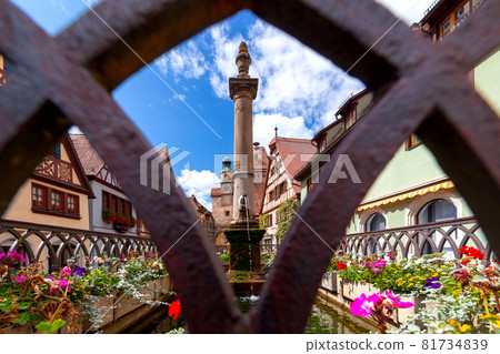 Rothenburg ob der Tauber. The old famous medieval town on a sunny day. Rothenburg ob der Tauber. The old famous medieval town on a sunny day. 81734839