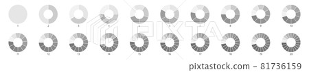 Wheel round diagram part set. Segment slice sign. Circle section graph line art. Pie chart icon. 2,3,4,5,6 segment infographic. Five phase, six circular cycle. Geometric element. Vector illustration Wheel round diagram part set. Segment slice sign. Circle section graph line art. Pie chart icon. 2,3,4,5,6 segment infographic. Five phase, six circular cycle. Geometric element. Vector illustration 81736159