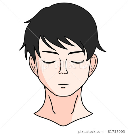 Illustration of a man with hair facing forward 81737003