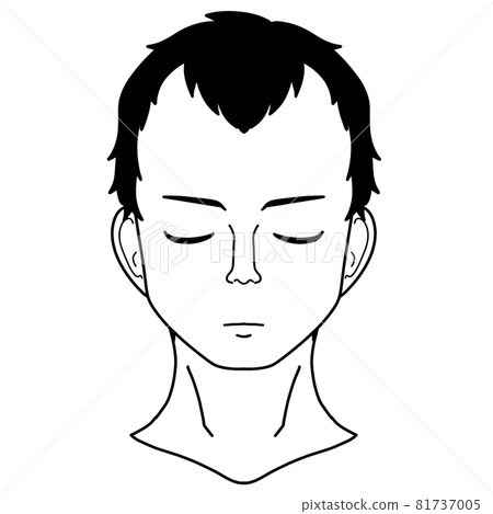 一個前額寬的薄發男子的正面黑白插圖 一個前額寬的薄發男子的正面黑白插圖 81737005