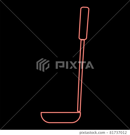 Neon soupe ladle red color vector illustration  81737012
