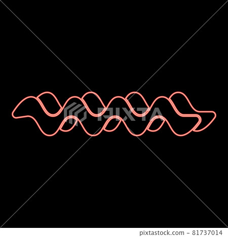 Neon wave red color vector illustration flat  81737014