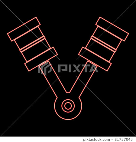 Neon pistons red color vector illustration flat  81737043
