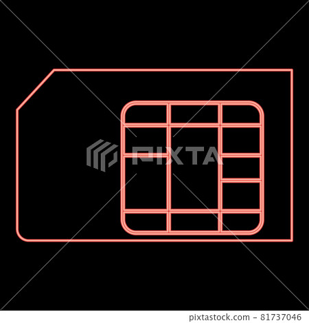 Neon sim card red color vector illustration flat  81737046