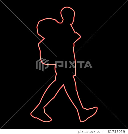 Neon tourist red color vector illustration flat  81737059