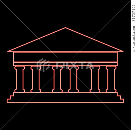 Neon bank red color vector illustration flat  81737102