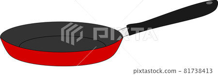 Illustration material of red frying pan 81738413