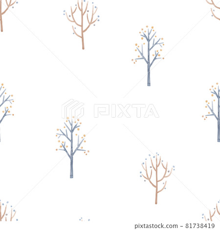 Beautiful winter seamless pattern with hand... - Stock Illustration ...