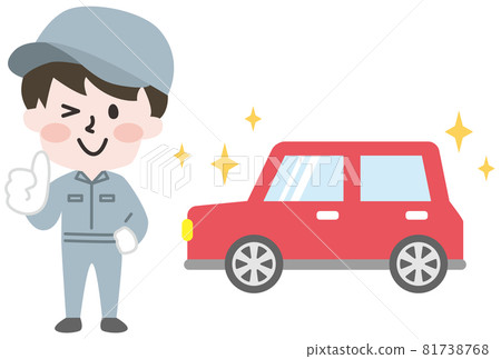 二頭_閃閃發光的汽車和工人 81738768
