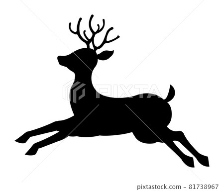 Christmas material / silhouette illustration of reindeer and deer Christmas material / silhouette illustration of reindeer and deer 81738967