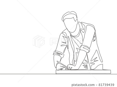 One continuous line drawing of young handsome - Stock Illustration  [81739439] - PIXTA