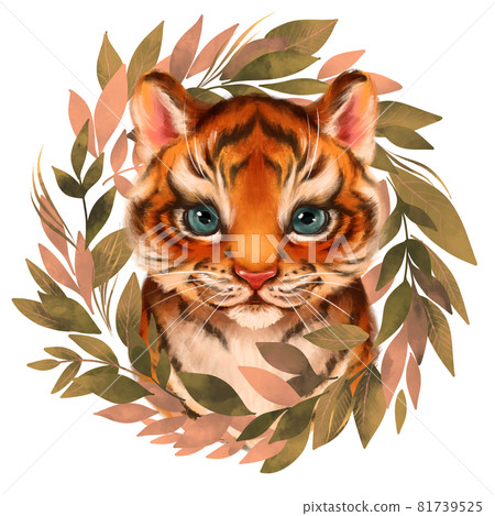 Premium AI Image  Affection tiger and baby Portrait