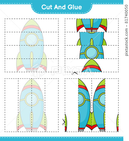 Cut and glue, cut parts of Rocket and glue... - Stock Illustration ...