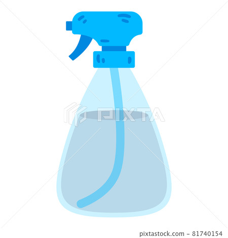 Spray bottle for water. Atomizer for spraying liquid on flowers. Home hobby gardening inventory. Vector object isolated on white background. Spray bottle for water. Atomizer for spraying liquid on flowers. Home hobby gardening inventory. Vector object isolated on white background. 81740154