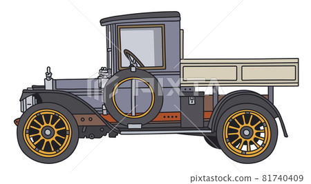 The vintage blue and cream truck The vintage blue and cream truck 81740409