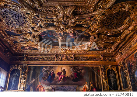 interiors of the doge's palace, Venice, Italy 81740815
