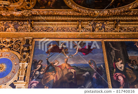 interiors of the doge's palace, Venice, Italy 81740816