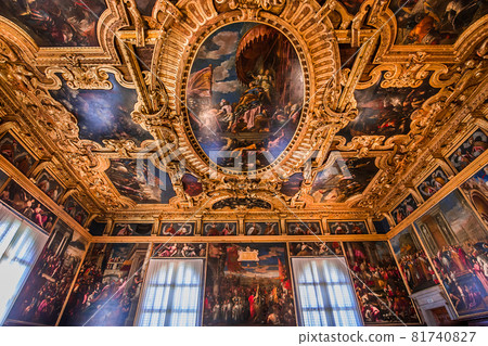 interiors of the doge's palace, Venice, Italy 81740827