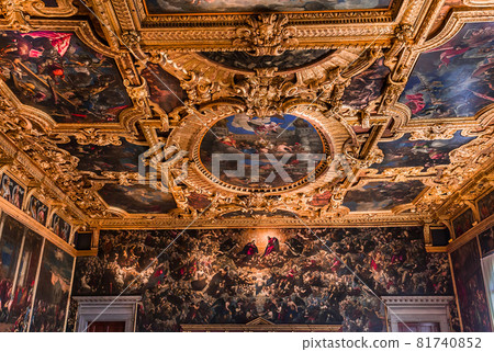 interiors of the doge's palace, Venice, Italy 81740852