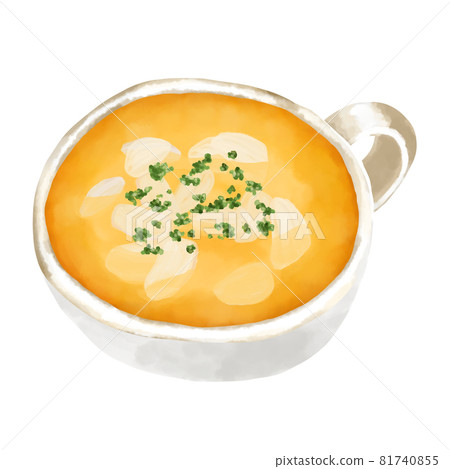 水彩插圖洋蔥湯(清湯) 水彩插圖洋蔥湯(清湯) 81740855