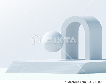 Minimal geometric still-life installation, 3 d render Minimal geometric still-life installation, 3 d render 81740878