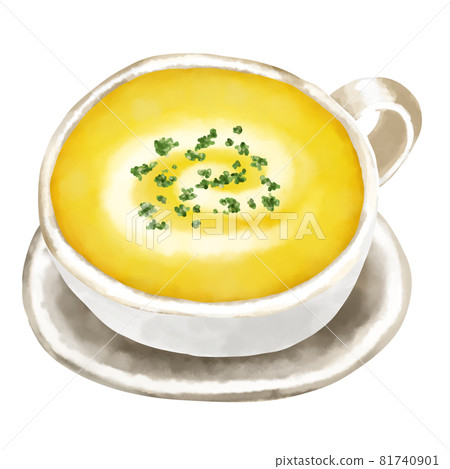 水彩插圖玉米湯（玉米濃湯） 81740901