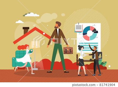 Work and life balance concept flat vector... - Stock Illustration ...