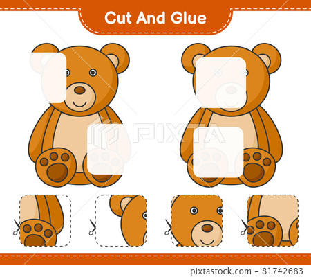 Cut and glue, cut parts of Teddy Bear and glue... - Stock Illustration ...
