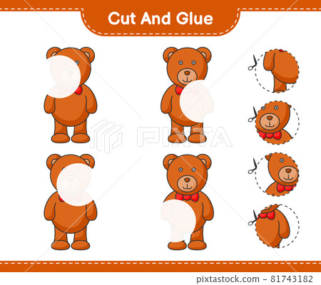 Cut and glue, cut parts of Teddy Bear and glue... - Stock Illustration ...
