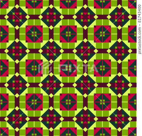 Illustration of green and purple toned geometric seamless pattern Illustration of green and purple toned geometric seamless pattern 81743400