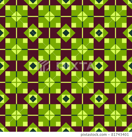 Illustration of green and purple toned geometric seamless pattern Illustration of green and purple toned geometric seamless pattern 81743401